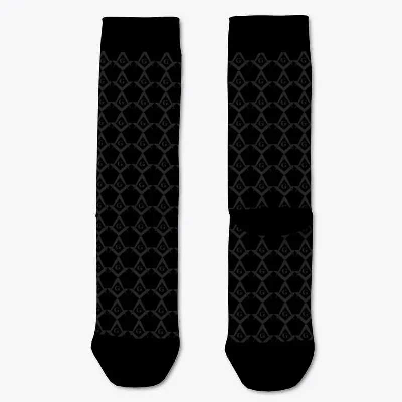 Masonic Square & Compass Pattern Socks